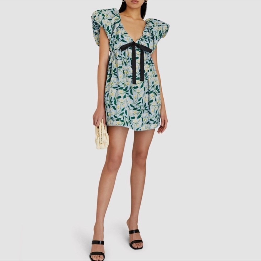 Floral Puff Sleeve Dress - Picture 2 of 5